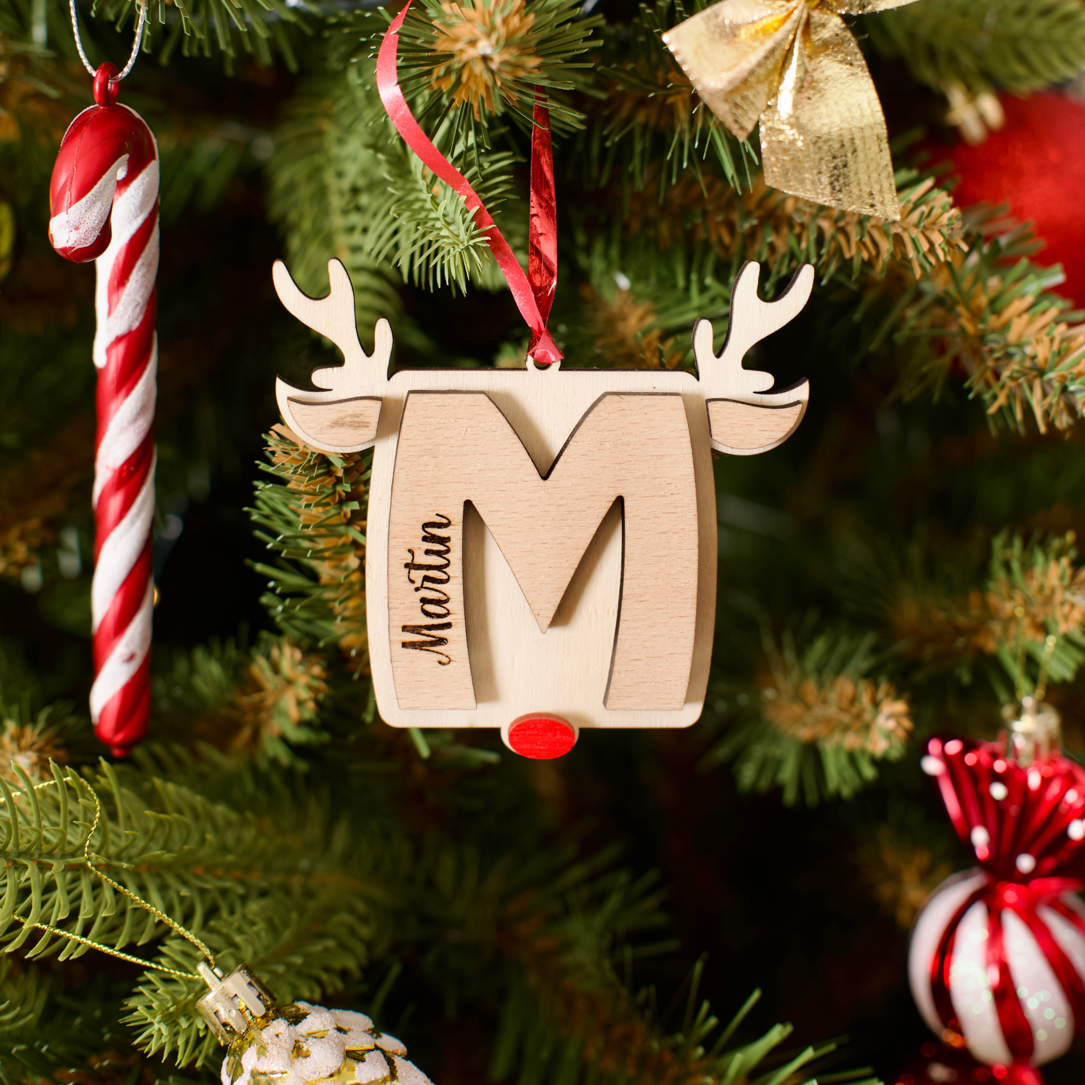 Personaliziran lesen božični okrasek